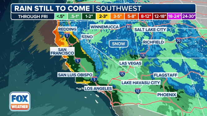 Forecast rain totals.