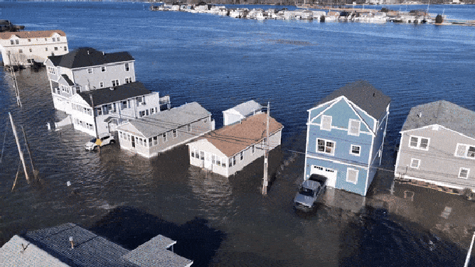 Flooding at Hampton Beach, New Hampshire. Jan. 10, 2024.