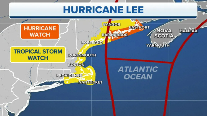Hurricane Lee forecast cone
