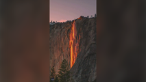 Time-lapse video of 'Firefall' at Yosemite National Park in California looks like lava flowing down mountain