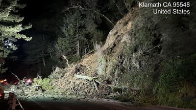 Watch: Rockslide crashes down onto California's busy US Highway 101