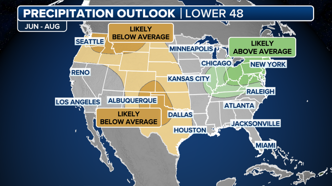 NOAA precipitation outlook for summer 2024