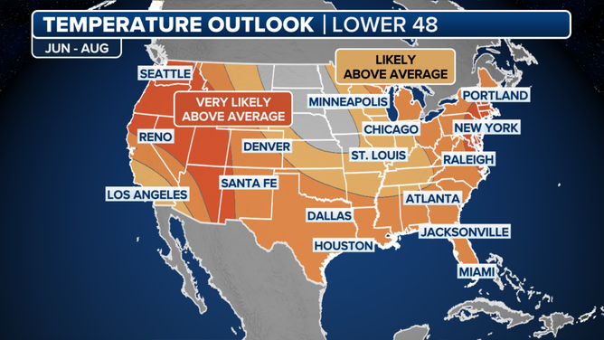 NOAA summer temperature outlook