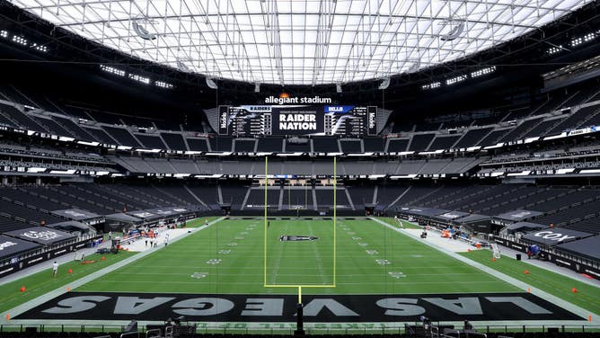 LAS VEGAS, NEVADA - OCTOBER 04: A general view of the empty stadium prior to the game between the Buffalo Bills and the Las Vegas Raiders at Allegiant Stadium on October 04, 2020 in Las Vegas, Nevada. (Photo by Matthew Stockman/Getty Images)