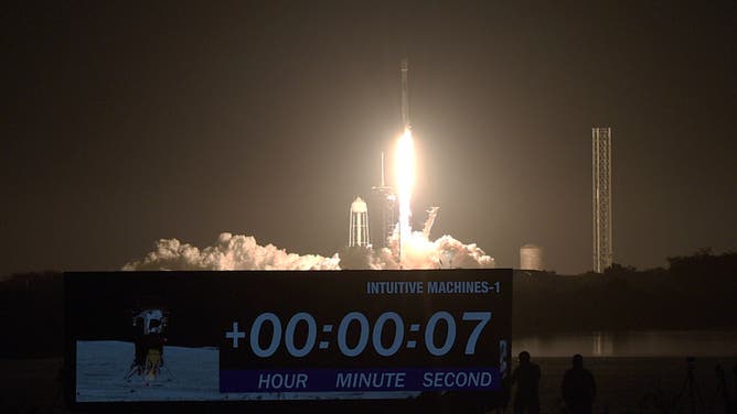 SpaceX Launches the Nova-C Moon Lander from Cape Canaveral, Florida