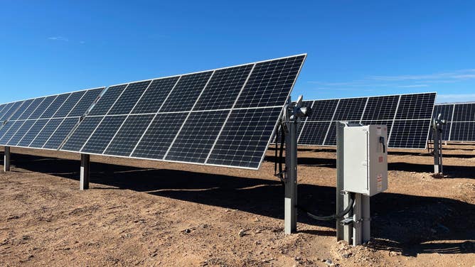 Solar panels at Arrow Canyon Solar and Storage.