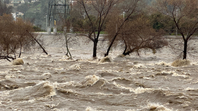 This photo shows flooding in the Los Angeles area on Monday, Feb. 5, 2024.
