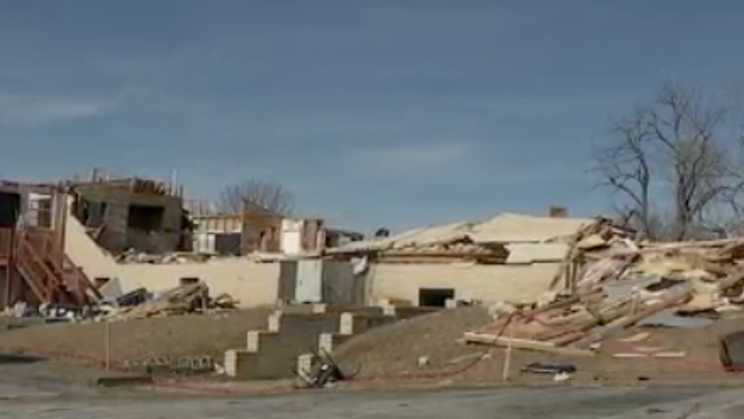 The building where the Clarksville School of Fine Arts was located before the Dec. 9, 2023 tornado. 