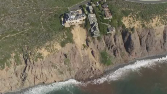 Coastal erosion in Dana Point, California.