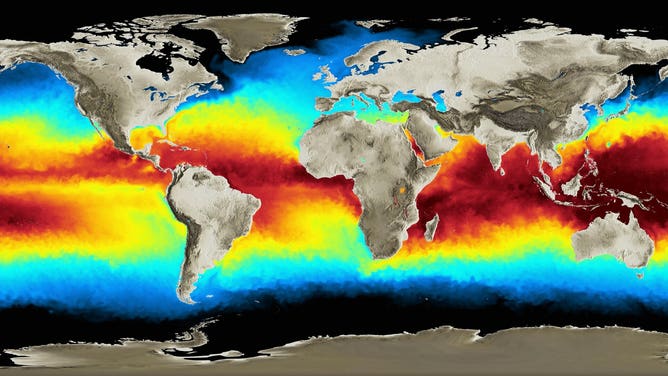 Sea surface temperatures on Earth