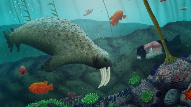 FILE - Artist depiction of what the Valenictus sheperdi would have looked like.