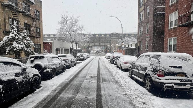 Snow in Queens. Feb. 13, 2024.