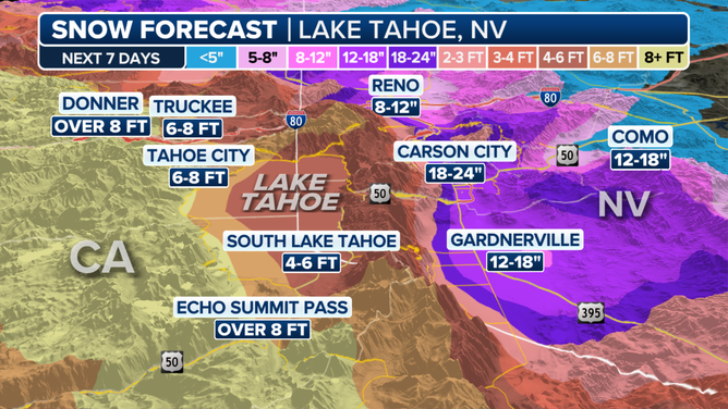 Lake Tahoe area snow forecast