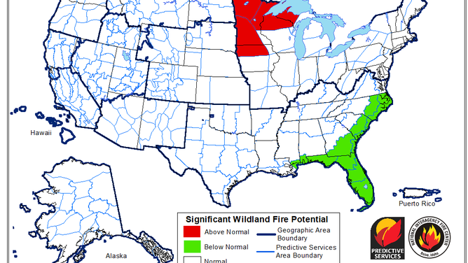 April significant fire potential map