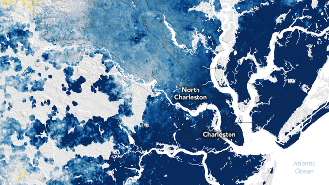 Annual vertical land motion map for Charleston, S.C.