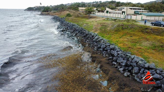 Capsized cargo vessel threatens environmental disaster for Caribbean island of Tobago