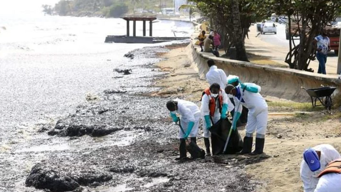 Capsized cargo vessel threatens environmental disaster for Caribbean island of Tobago