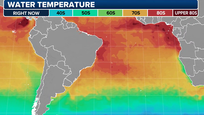 Temperaturas del agua en el Atlántico Sur