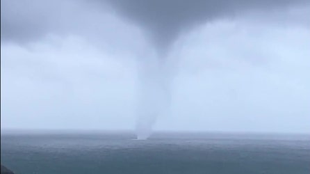 Video shows rare waterspout swirling off Oregon coast
