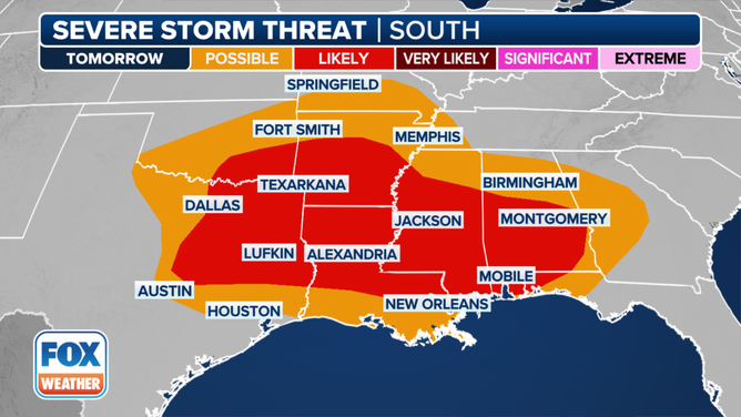 Friday South Severe Outlook