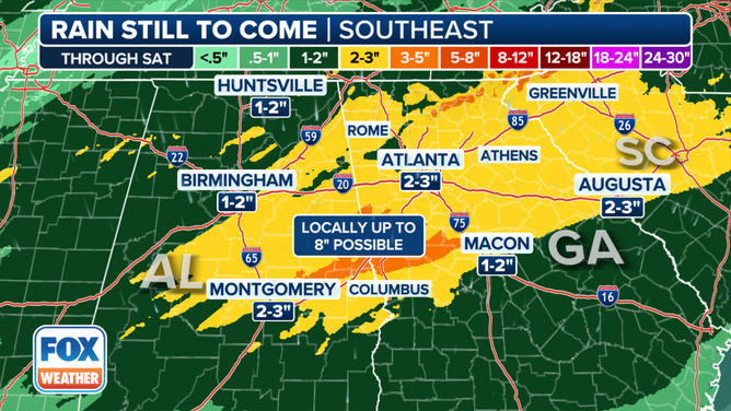Alabama / Georgia Rain Forecast