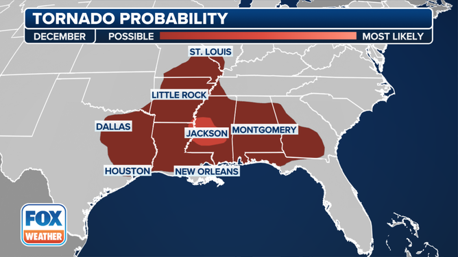 December's tornado probability.