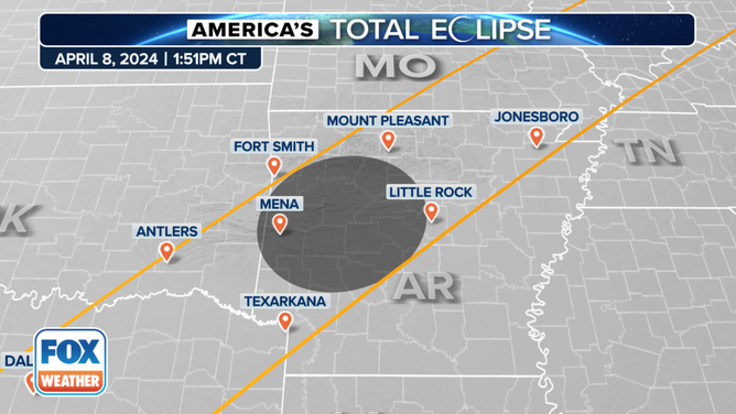 Eclipse Path Arkansas and Oklahoma