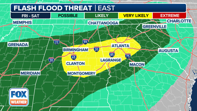 Friday South Flash Flood Outlook
