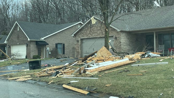 Reported tornado damage in Southern Indiana