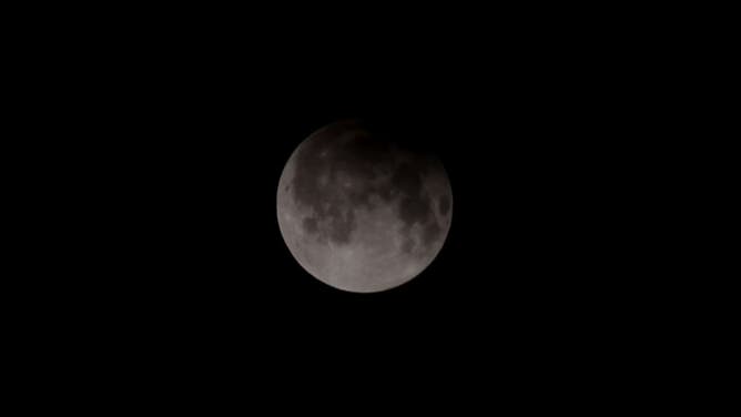 A view of the moon during the Penumbral Lunar Eclipse in Palembang, Indonesia on May 06, 2023.