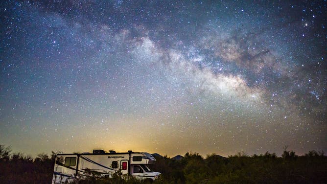 BLM Land boondock camping with Milky Way.