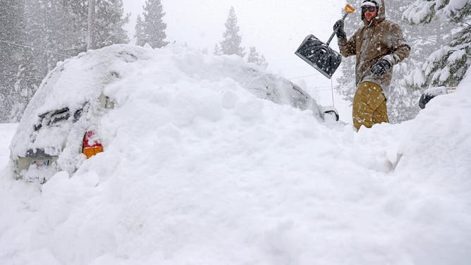 Blizzard Conditions, And Snow Of Up To 12 Feet Expected In California's Sierra Nevada
