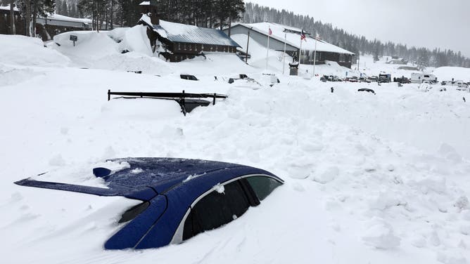Blizzard Conditions, And Snow Of Up To 12 Feet Expected In California's Sierra Nevada