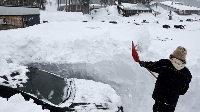 Blizzard Conditions, And Snow Of Up To 12 Feet Expected In California's Sierra Nevada