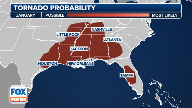 January's tornado probability.