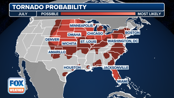 July's tornado probability.
