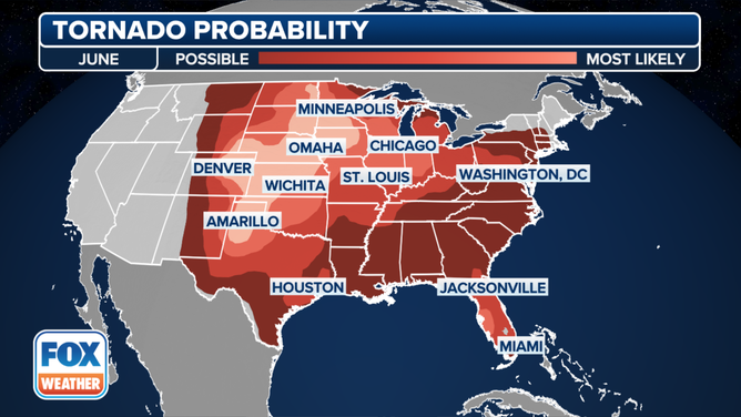 June's tornado probability.