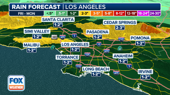 Los Angeles Metro Rain Forecast