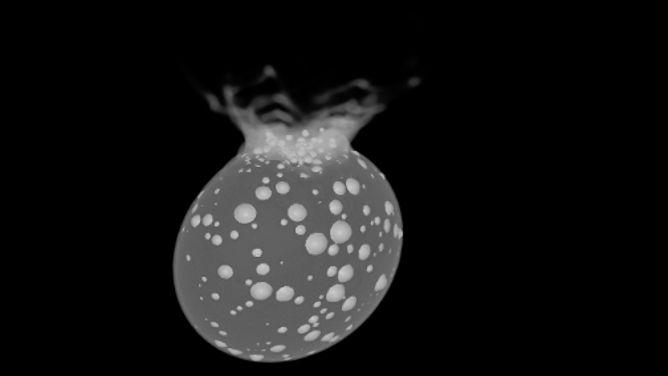 Stereoscopic view of DART impact simulation