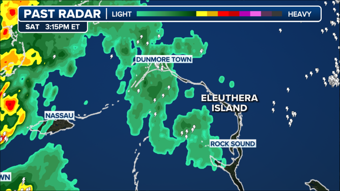 Radar at 3:15 p.m. on March 23 when a Carnival Cruise ship was possibly hit by lightning.