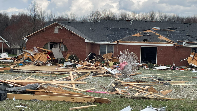 Reported tornado damage in Southern Indiana