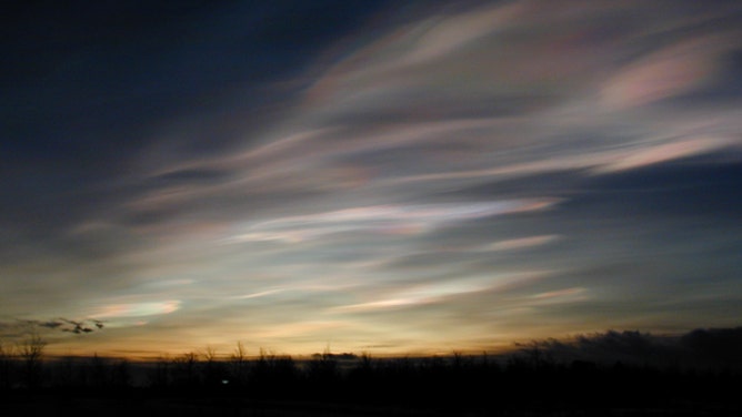 Polar stratospheric clouds over Kiruna, Sweden.