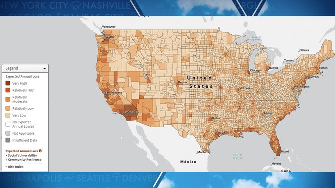 FEMA Expected annual losses due to hail.