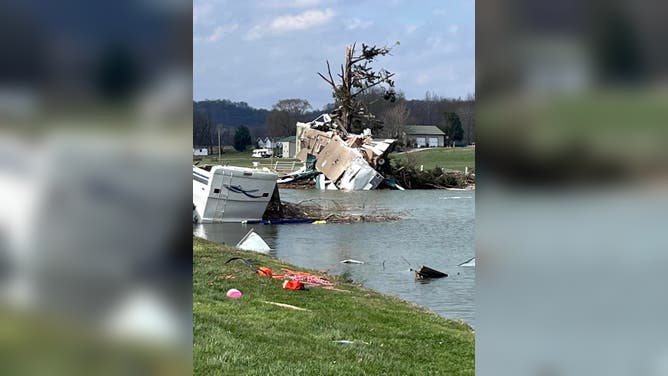 Reported tornado damage in Southern Indiana