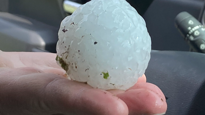 Large hail damages patrol cars in Southern Indiana