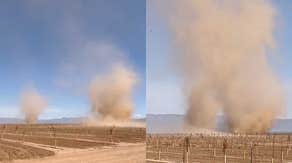 Double trouble: Arizona dust devils combine along Route 66