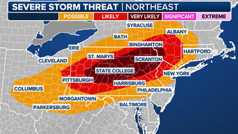 Quick-moving storm system to produce round of thunderstorms over Northeast on Sunday