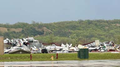 Omaha airport takes significant damage from strong tornado