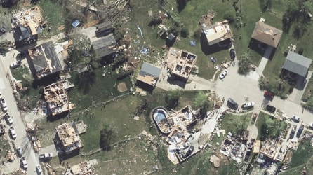 Aerial images of Nebraska, Iowa tornado damage show paths of destruction
