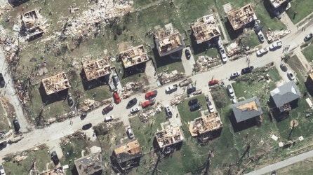 Aerial images of Nebraska, Iowa tornado damage show paths of destruction